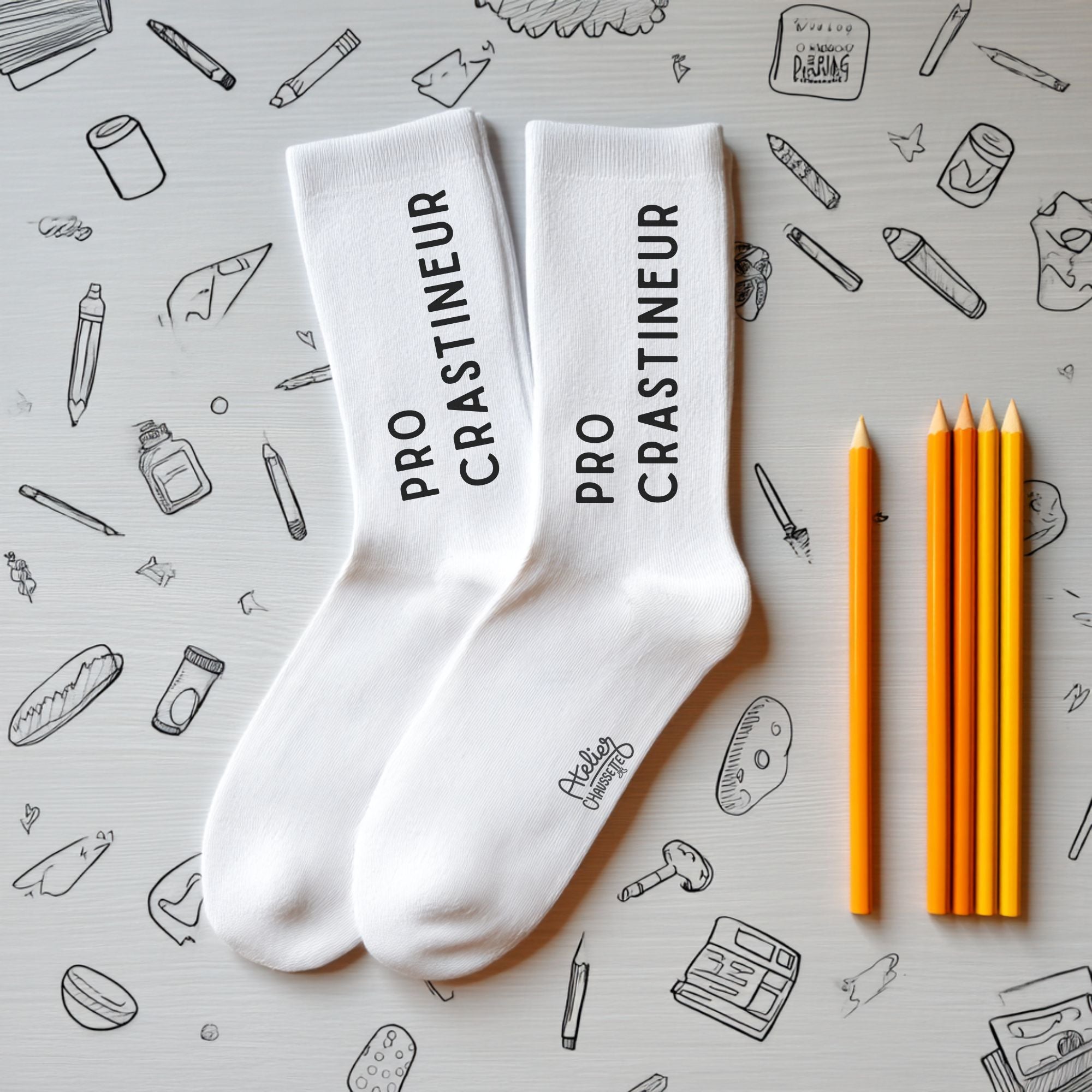 Chaussettes "Pro crastinateur"