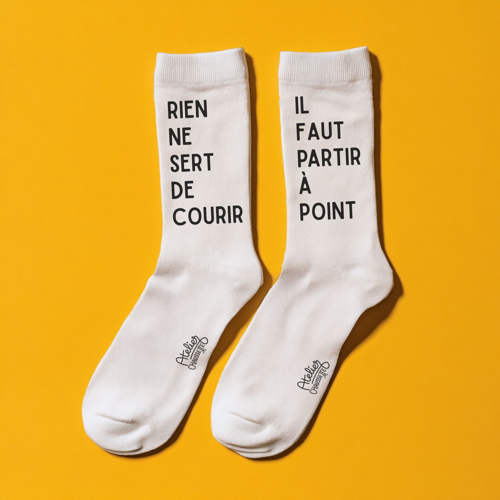 Chaussettes "Rien ne sert de courir"