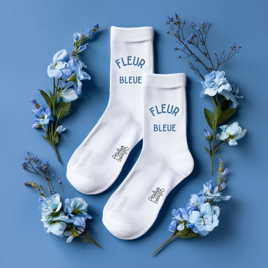 Chaussettes "Fleur bleue"